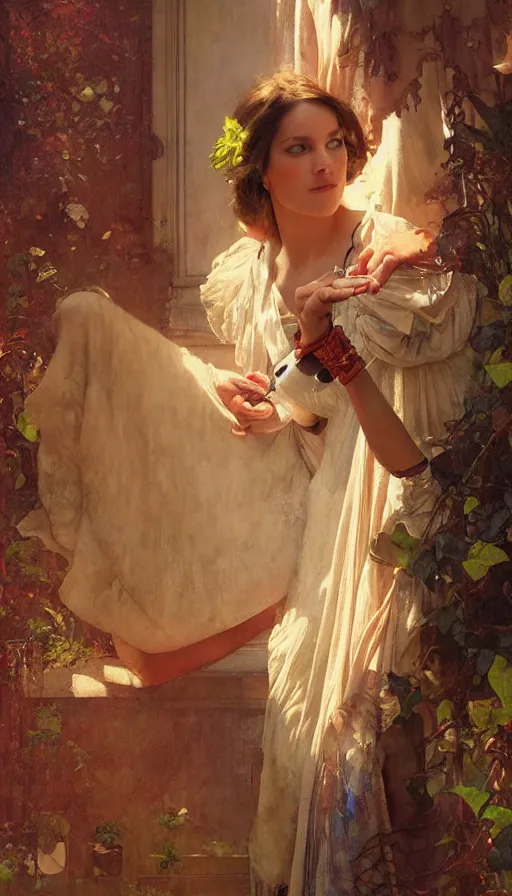 Image similar to hyper realistic photographer looking through camera, magical, painted by james gurney, norman rockwell, tom bagshaw, mucha, gaston bussiere, craig mullins, j. c. leyendecker 8 k