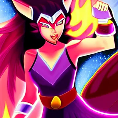 Image similar to Catra punching Shadow Weaver in the face, cartoon, She-Ra, She-Ra and the Princesses of Power, fanart, artstation, pinterest, catgirl