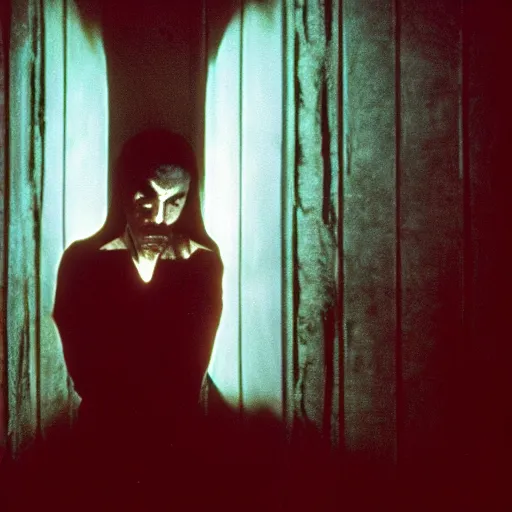 Prompt: Vampire, dark horror, cinematic lighting, by Stanley Kubrick, cinestill 400 t film