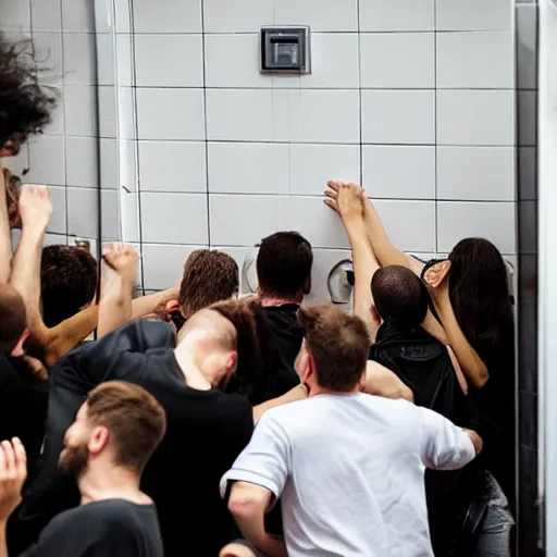 Image similar to moshpit in a public toilet