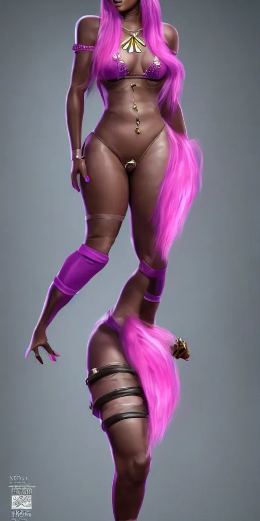 Image similar to a still nicki minaj realistic render full body