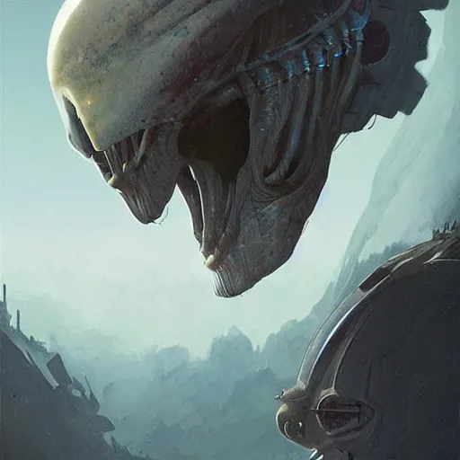 Prompt: the most intelligent alien being that ever existed - art by greg rutkowski