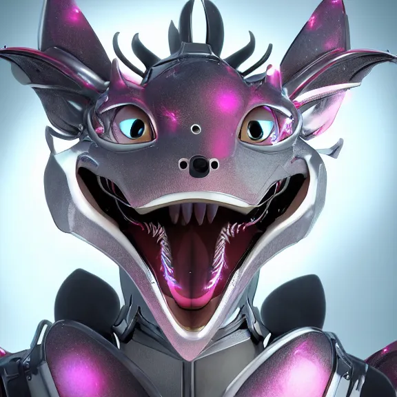 Image similar to close up mawshot of a cute elegant beautiful stunning anthropomorphic female robot dragon, with sleek silver metal armor, glowing OLED visor, facing the camera, the open maw being highly detailed and soft, with a gullet at the end, you looking into the maw, food pov, micro pov, vore, digital art, pov furry art, anthro art, furry, warframe art, high quality, 3D realistic, dragon mawshot, maw art, macro art, micro art, dragon art, Furaffinity, Deviantart, Eka's Portal, G6
