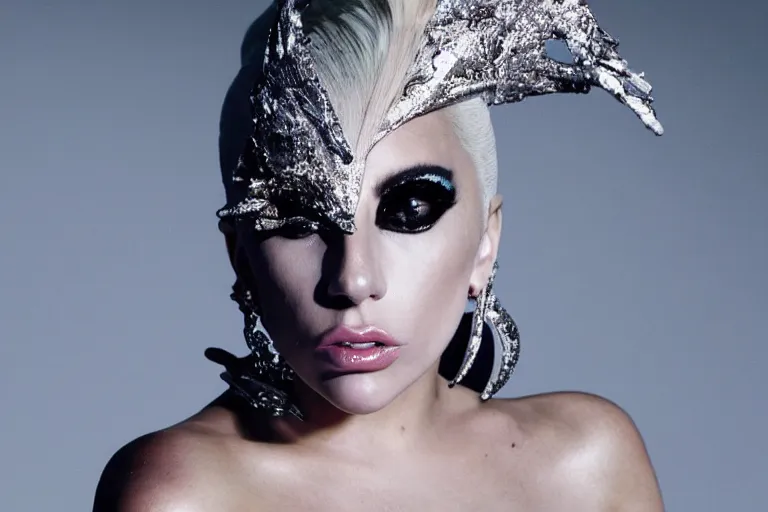Prompt: lady gaga by nick knight, fashion film, highly realistic. high resolution. highly detailed. dramatic. 8 k. 4 k.