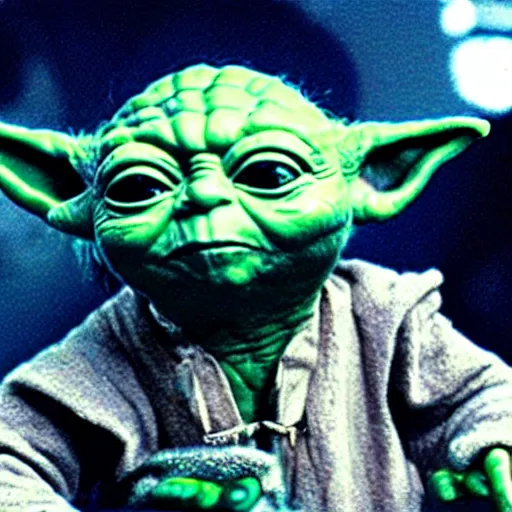 Image similar to yoda in a rockband