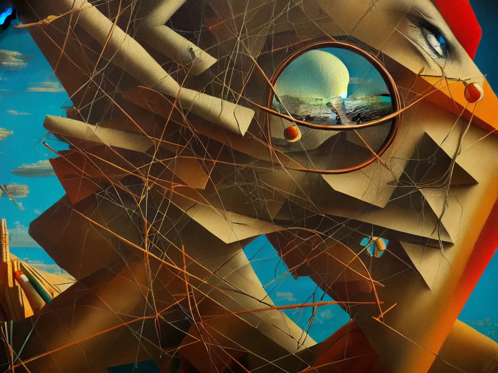 Image similar to highly detailed photo of canvas painting, trending on deviantart, neo surrealism, sharp focus, 4 k, a lot of little details, octane, masterpiece, art by max ernst