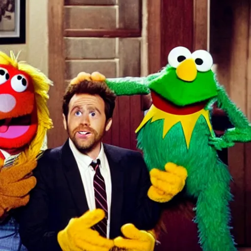 Image similar to it's always sunny in philadelphia and all characters are muppets