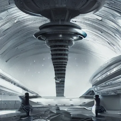 Futuristic Sci fi Brutalist Organic Airport Stable Diffusion