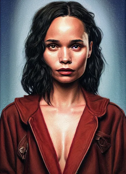 Image similar to twin peaks movie poster art, portrait of zoe kravitz, from scene from twin peaks, clean, simple illustration, nostalgic, domestic, highly detailed, digital painting, artstation, concept art, smooth, sharp focus, illustration, artgerm, donato giancola, joseph christian leyendecker, wlop