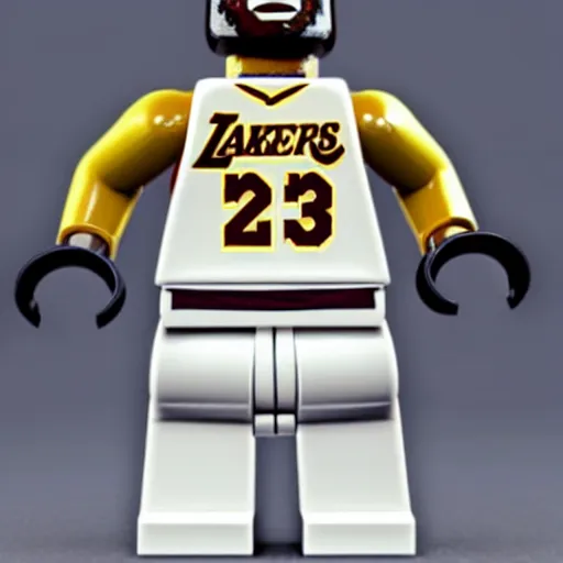 Image similar to a lego minifigure of lebron james