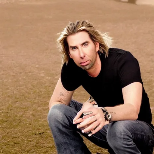 Image similar to chad robert kroeger of nickelback in the music video for the song photograph, look at this photograph meme