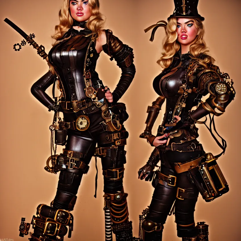 Image similar to full body photograph of kate upton as a steampunk warrior. extremely detailed. dslr. 3 5 mm.