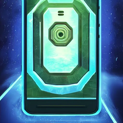 Image similar to phone that is a portal to another dimension, high detail, concept art, computer art