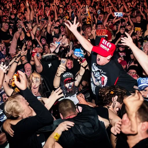 Image similar to Donald trump moshpit at insane clown posse concert