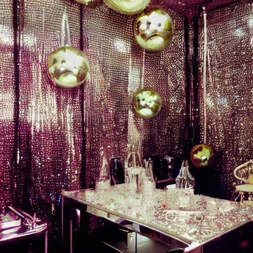 Image similar to disco party ball room photographed by nan goldin