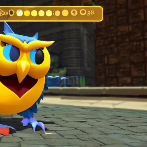 Image similar to the Duolingo Owl in Super Smash Bros. Ultimate, video game, 3d render, detailed, nintendo switch