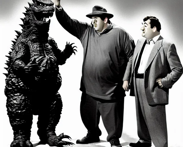 Image similar to Abbott and Costello meet Godzilla