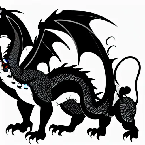 Image similar to vector art of welsh dragon and panda mixed, intercrossed, chimera, adobe illustrator