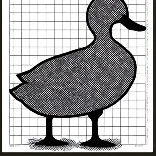 Prompt: a duck doing a crossword puzzle in the style of a new yorker cartoon