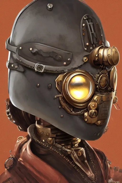 Image similar to steampunk helmet fantasy art mask robot ninja stylized digital illustration sharp focus, elegant intricate digital painting artstation concept art global illumination ray tracing advanced technology chaykin howard and campionpascale and cooke darwyn and davis jack