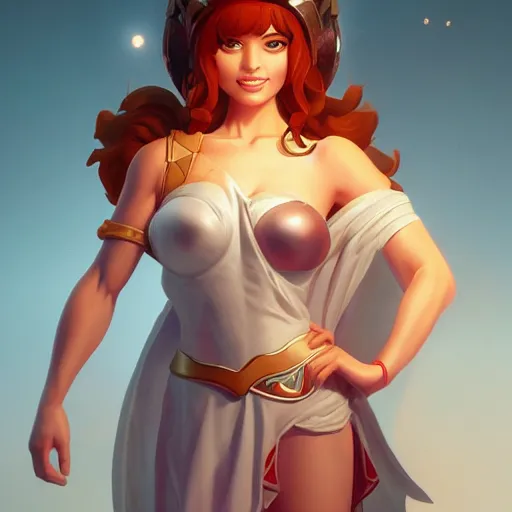 Prompt: Portrait of Lisa Ann as Athena, the greek goddess of wisdom, mattepainting concept Blizzard pixar maya engine on stylized background splash comics global illumination lighting artstation lois van baarle, ilya kuvshinov, rossdraws