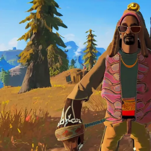 Image similar to Snoop Dogg in Breath of the Wild