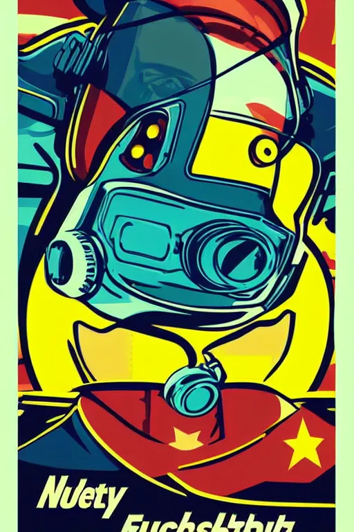 Image similar to fallout 7 6 retro futurist illustration art by butcher billy, sticker, colorful, illustration, highly detailed, simple, smooth and clean vector curves, no jagged lines, vector art, smooth andy warhol style