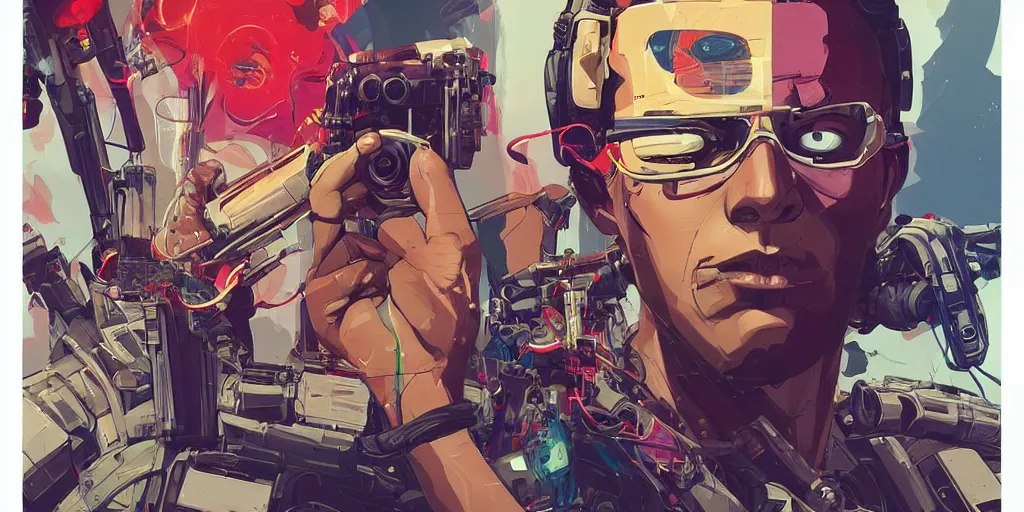 Image similar to a face covered with computer circuits, art gta 5 cover, official fanart behance hd artstation by tristan eaton, jesper ejsing, by rhads, makoto shinkai and lois van baarle, ilya kuvshinov, ossdraws, that looks like it is from borderlands and by feng zhu and loish and laurie greasley, victo