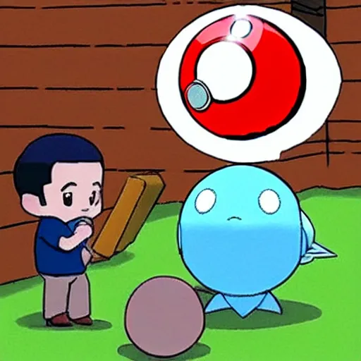 Image similar to george costanza getting trapped by a poke ball