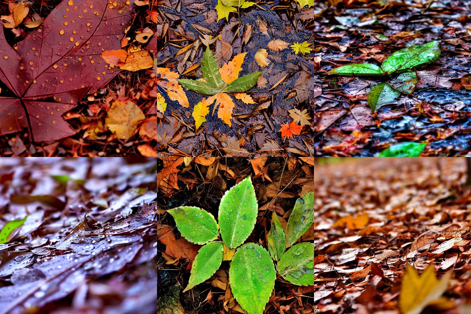 Image similar to wet leaves, flickr