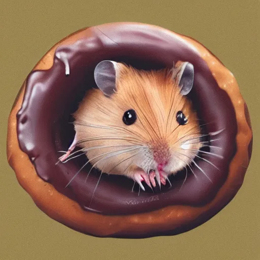 Image similar to hamster eating a donut