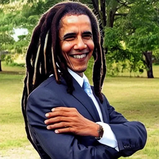 Image similar to photo of barack obama with long dread locks hair