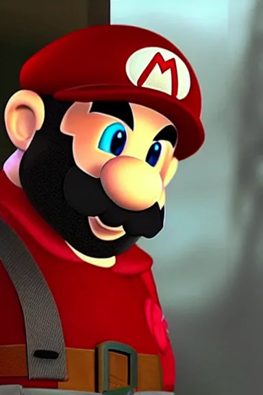 Prompt: “ very very intricate photorealistic photo of a realistic human version of super mario wearing his red hat in an episode of game of thrones, photo is in focus with detailed atmospheric lighting, award - winning details ”