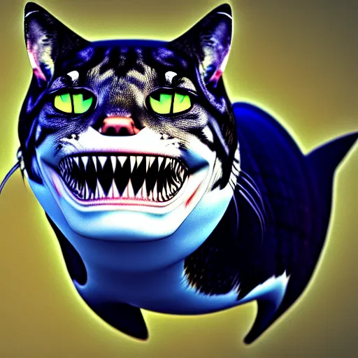 Image similar to shark cat hybrid, photorealistic, 8 k.
