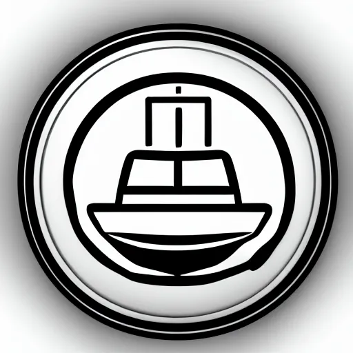Image similar to black and white motor yacht vector icon, detailed, hard borders,