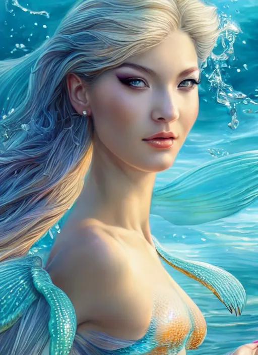 Prompt: photo of a gorgeous mermaid in the style of stefan kostic, realistic, sharp focus, 8 k high definition, insanely detailed, intricate, elegant, art by stanley lau and artgerm