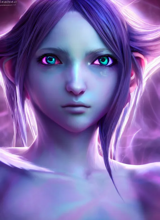 Image similar to nymph of the astral realm, character portrait in the style of final fantasy and kingdom hearts, cinematic lighting, hyperdetailed, 8 k realistic, symmetrical, global illumination, radiant light,, frostbite 3 engine, cryengine, dof, trending on artstation, digital art, chanel