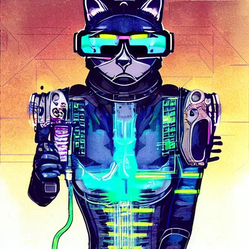 Image similar to cyberpunk cat