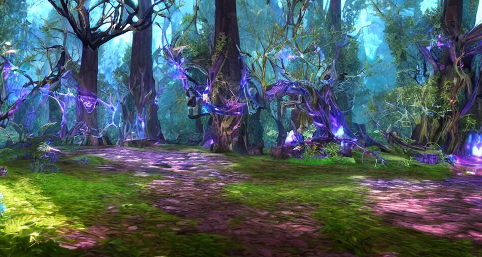 Image similar to Enchanted and magic forest, from NCSOFT