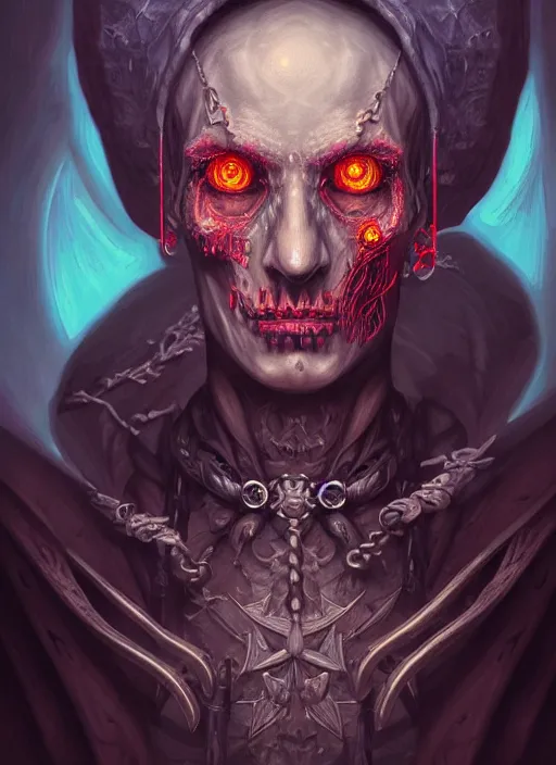 Image similar to fineart portrait illustration of the necromancer, hyper detailed, crisp