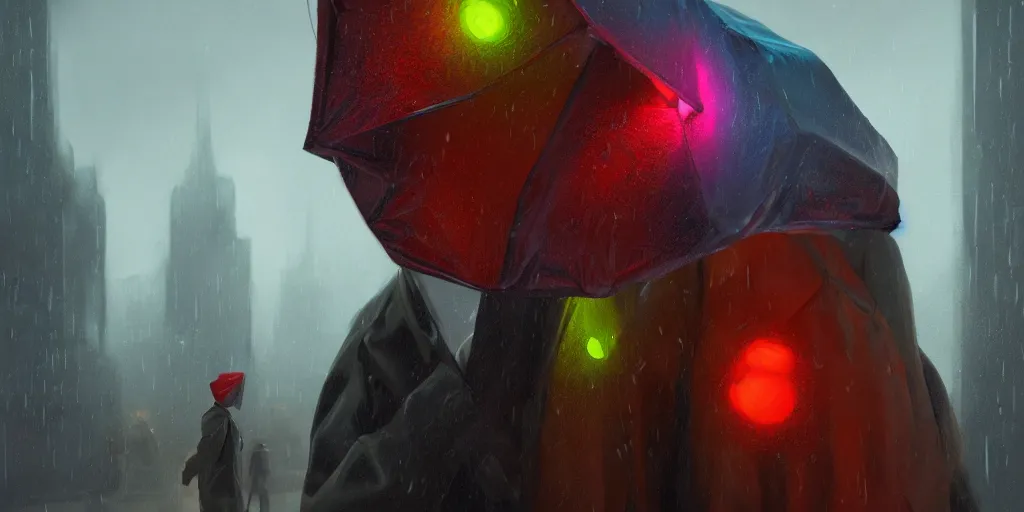 Image similar to man exhibitionist in raincoat, detailed, full of colour, cinematic lighting, trending on artstation, hyperrealistic, focused, extreme details, cinematic, reg rutkowski, fantasy art, concept art, sharp focus