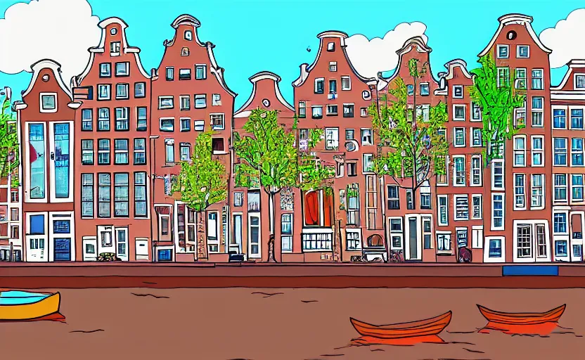 Image similar to Amsterdam in the style of family guy