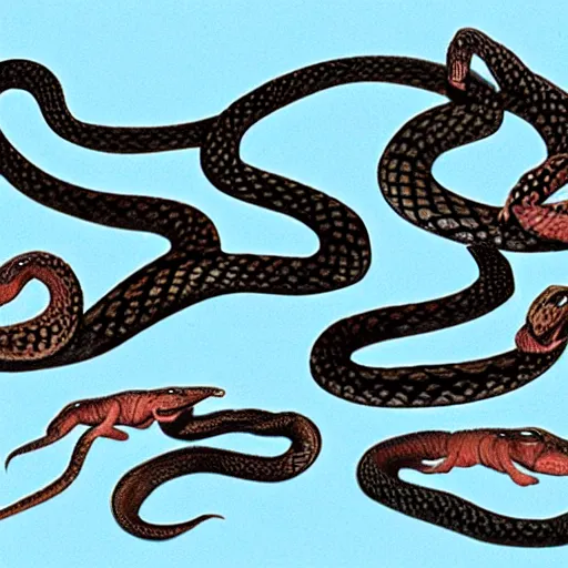 Image similar to snakes with human traits