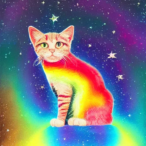 Image similar to rainbow cosmic cat