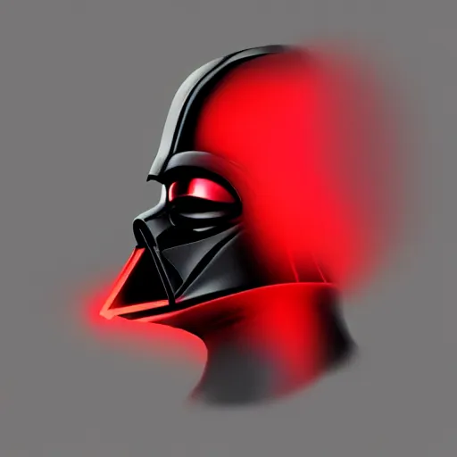 Image similar to darth vader's head coming out of a red mist, trending on artstation, profile pic, centered, accurate anatomy, highly detailed, digital art,