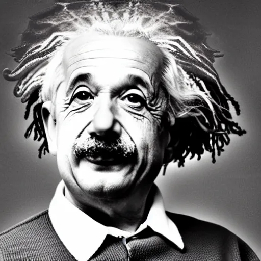 Image similar to portrait of albert einstein as an urban rapper