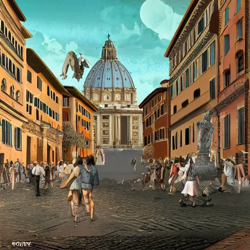 Image similar to rome in the year 2 0 7 7