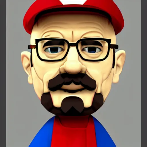 Prompt: walter white as a mario character