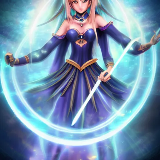 Image similar to beautiful dark magician girl, full body, mystical, ultra detailed, 4 k