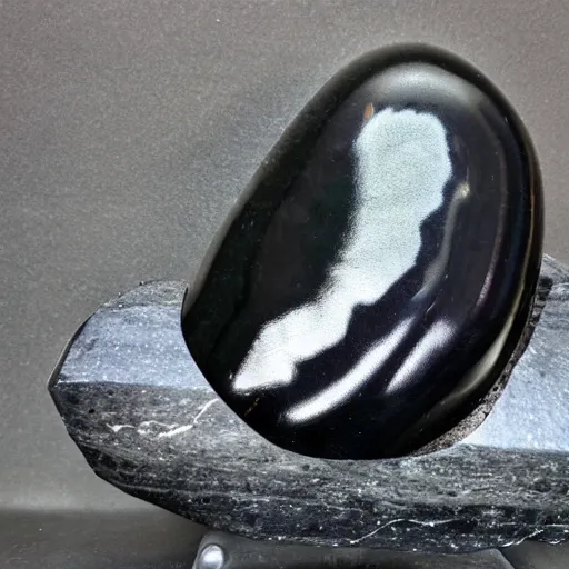 Image similar to humongous obsidian boulder, polished, highly detailed photo